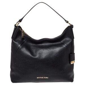 MICHAEL KORS Karson Black Grained Leather Karson Hobo Bag